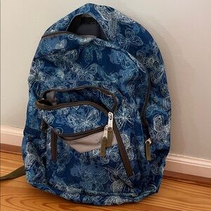Blue Butterfly Print Backpack